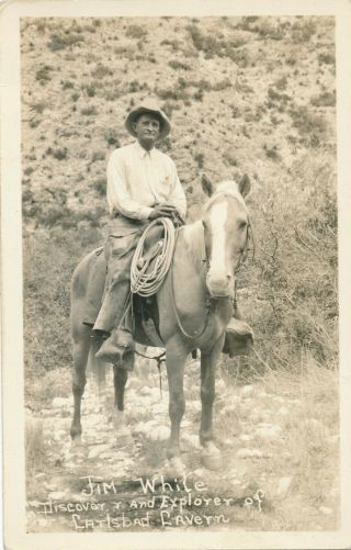 Mexico Nm–jim White Discoverer And Explorer Of Carlsbad Cavern Real Photo Pc