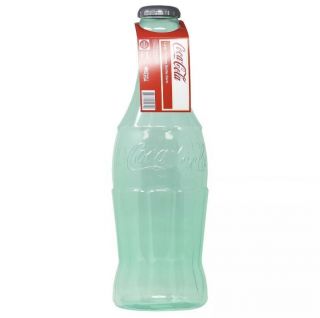 Large 22 " Coca Cola Contour Bottle Bank,  Plastic,  Clear,  Green Tint -