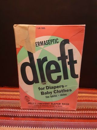 Vintage Dreft Laundry Detergent Partial Box Colorful Packaging