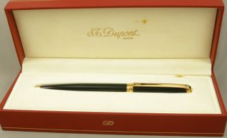 S.  T.  Dupont Fidelio Black Lacquer & Gold Ballpoint Pen -