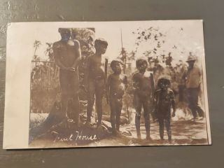 Ca.  1909 Igorrote Children Rppc Hull House Manila P.  I.  Philippines Postcard