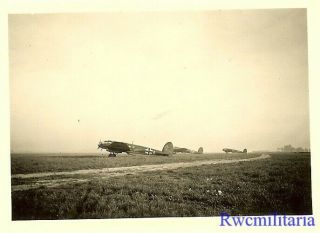 Port.  Photo: BEST Luftwaffe He - 111 Bombers Dispersed in Open on Airfield 2