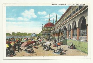 Postcard Ca Casino And Santa Cruz Beach Boardwalk