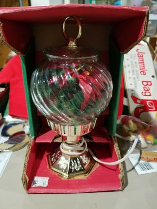 Vintage Christmas Globe Lamp Electric Holly Decoration Light
