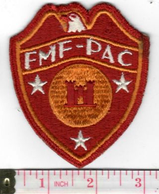 Ww 2 Usmc Fmf - Pac (fleet Marine Force Pacific) Engineer Patch Inv W545