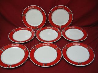 Vintage Coca Cola 10 - 1/2 " Dinner Plates (set Of 8) By Gibson China 1996