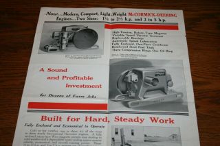 1935 International Harvester Mccormick Deering Gas Engines Sales Brochure