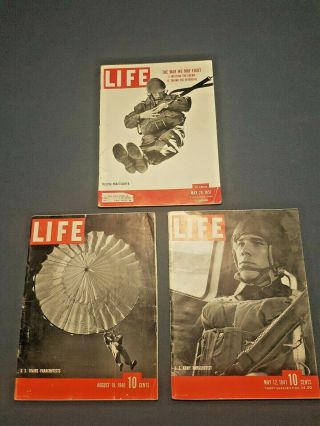 3 Life Magazines Airborne Paratroopers World War Ii & Koren War 1940 - 1951