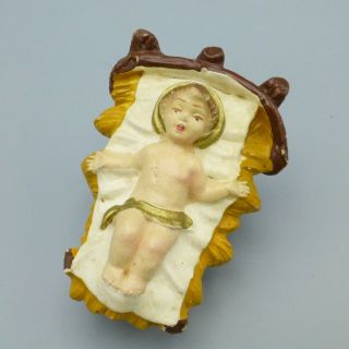 Vintage Chalkware Nativity Baby Jesus Figure Replacement Part For 5 " Set Italy