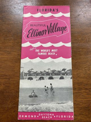 Vintage Map Pink Florida’s Ellinor Village Daytona