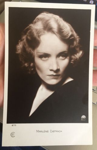 C.  1935 Marlene Dietrich As A Paramount Movie Star Portrait French Celebrity Rppc