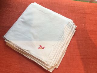 12 Christmas Cloth Napkins Vintage