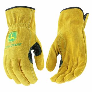 John Deere Xl Split Cowhide Leather Gloves,  Xl,  Tan (1 Pair)