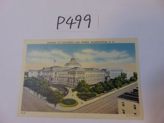 Vintage Postcard Un - Posted Washington Dc Linen Library Of Congress Annex Rare
