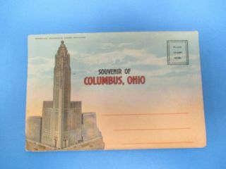 Vintage Souvenir Postcard Folder Columbus,  Ohio S561