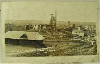 1912 Real Photo Aragon Shaft 5 Norway Mine Company,  Norway,  Michigan