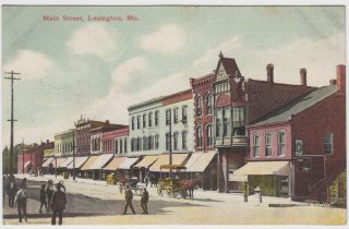Lexington Missouri Mo Postcard 1910 Main Street Kingfisher Oklahoma