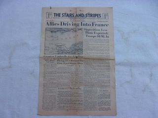 Ww2 Gi Stars And Stripes Newspaper - - Allies Driving Into France - - 07 June 1944