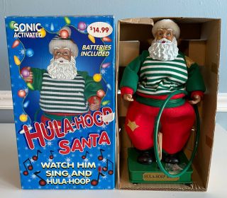 Hula Hoop Santa To Rock Around The Christmas Tree Sonic Activated W Sound Nos