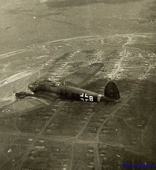 Bargain Large Photo: Best Aerial View Luftwaffe He - 111 Bombers On Mission