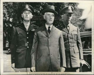 1945 Press Photo Wwii Generals Marshall,  Barney Giles & Secretary Stimson In Dc