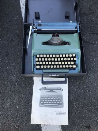Vintage Blue Remington Personal - Riter Typewriter Sperry Rand Made In Holland