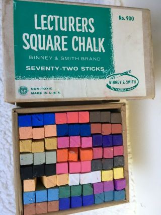 Vintage Box Of Binney & Smith No 900 Color Chalkboard Artist Colors 72 Size Box