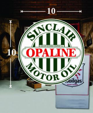 10 " X 10 " Sinclair Opaline Gas Oil Vinyl Decal Lubester Oil Pump Lubster