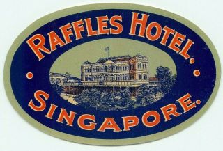 Singapore Historic Raffles Hotel Old Luggage Label