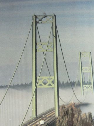 Vintage Postcard Tacoma Narrows Bridge Washington State Wa 31038