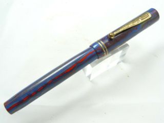 Vintage Unbranded Fountain Pen In Spectacular Pattern 5 1/4  Long