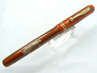 Vintage Unbranded Lever Fill Fountain Pen In Great Pattern 14k Nib 5 1/4