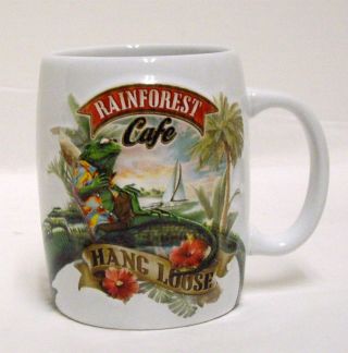 Rainforest Cafe 3d Large Coffee Mug Cup Hang Loose Frog 4 1/8 " Tall