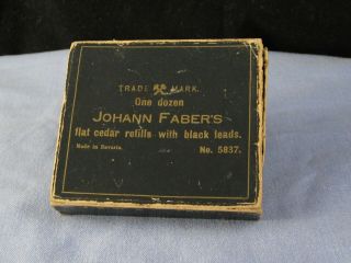 2 Antique Victorian Johann Faber Carpenters Pencil Refills Box No 5837