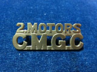 Orig Pre Ww2 Metal Shoulder Title " 2 Motors - Cmgc " 2nd Armoured Car Regiment