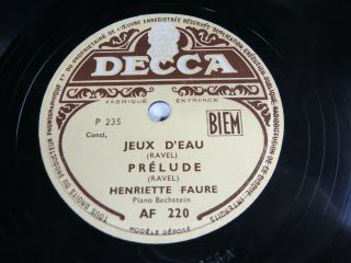 Henriette Faure - DECCA AF220 - Jeux D ' eau - Ravel - Piano - 78 RPM 3