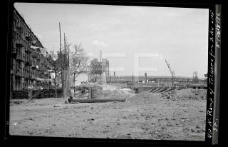 1936 George Washington Bridge Construction Manhattan Nyc Old Photo Negative H21