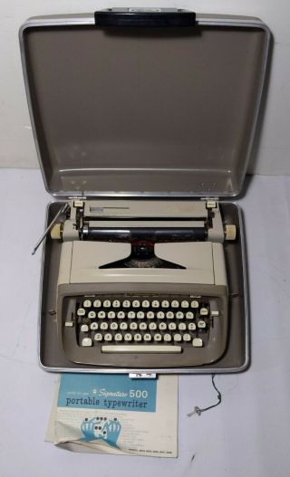 Vintage Montgomery Ward Signature 500 Portable Typewriter Cursive Font