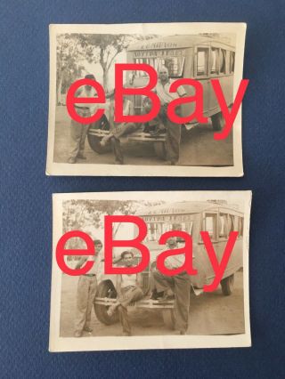 Greece Thessaloniki Sedes Bains Very Old Bus Photo X2