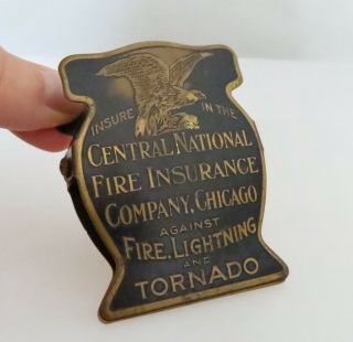 Central National Fire Insurance Antique Advertising Brass Paper Clip - 81148