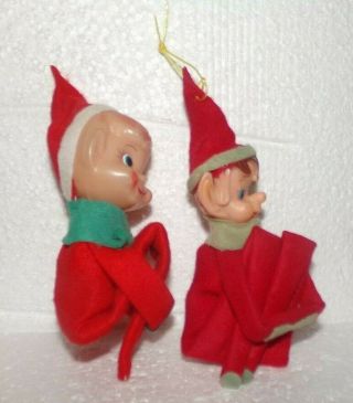 Vintage Elf On A Shelf Knee Hugger Doll Figure Set Of 2 Made In Japan Ornament