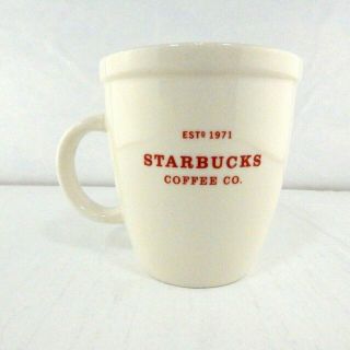 Starbucks Holiday Large 18oz Coffee Mug Barista Abbey White Est 1971 2007 Red
