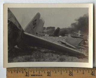 Ww2 Vintage Photo Wrecked German Planes Burning " Death Of An Army "