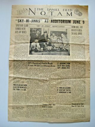 Ww2 Base Newspaper: The Daniel Field Notam.  1943,  Augusta,  Ga