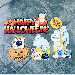 Ziggy Halloween Decorations Rare 1983 Set Of Four Vintage Die - Cuts