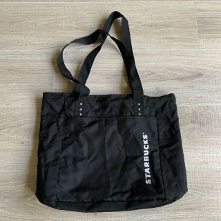 Starbucks Reusable Shopping Tote Bag Black W Pocket