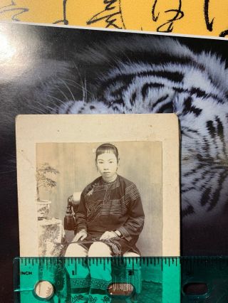 1900 China Qing Dynasty Albumen Print Old Photo,  Chinese Ladies in Beijing Peking 4