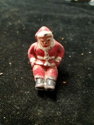Vintage 1 - 3/4 " Cast Metal Lead Santa Claus Figure