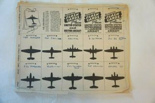 Wwii Aircraft Recognition Flash Cards Us Great Britain German Japanese Planes