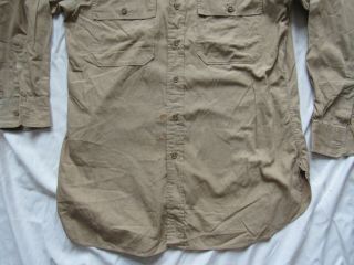 Vtg 40s WW2 US Army Officer Regulation Poplin Shirt Large 44 